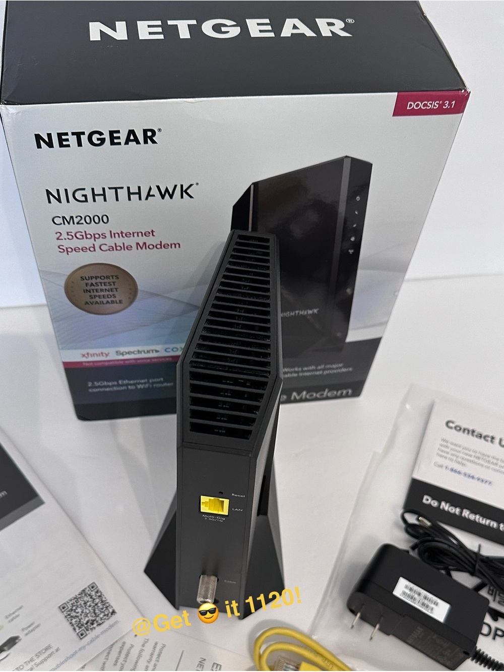 NETGEAR Nighthawk MultiGig Cable Modem CM2000 Compatible With All Cable Provider - Picture 6 of 12